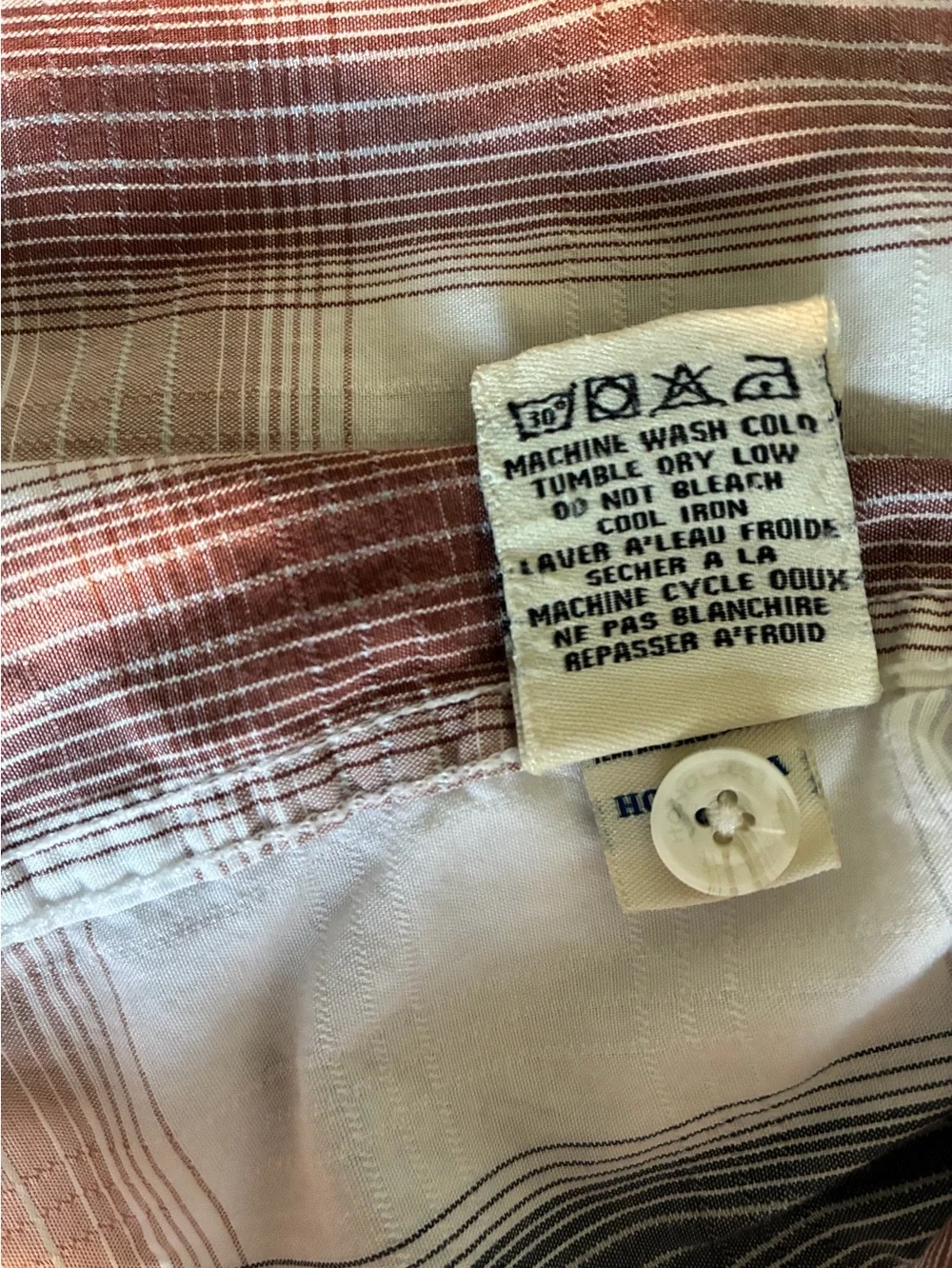 Men’s Honolua Short-Sleeve Plaid Button-Up Shirt - White with Red & Gray Stripes